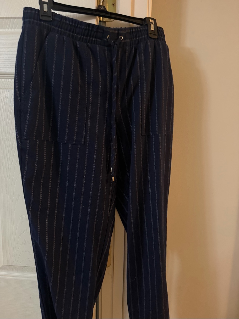 Women’s Navy Pinstripe Drawstring Pants